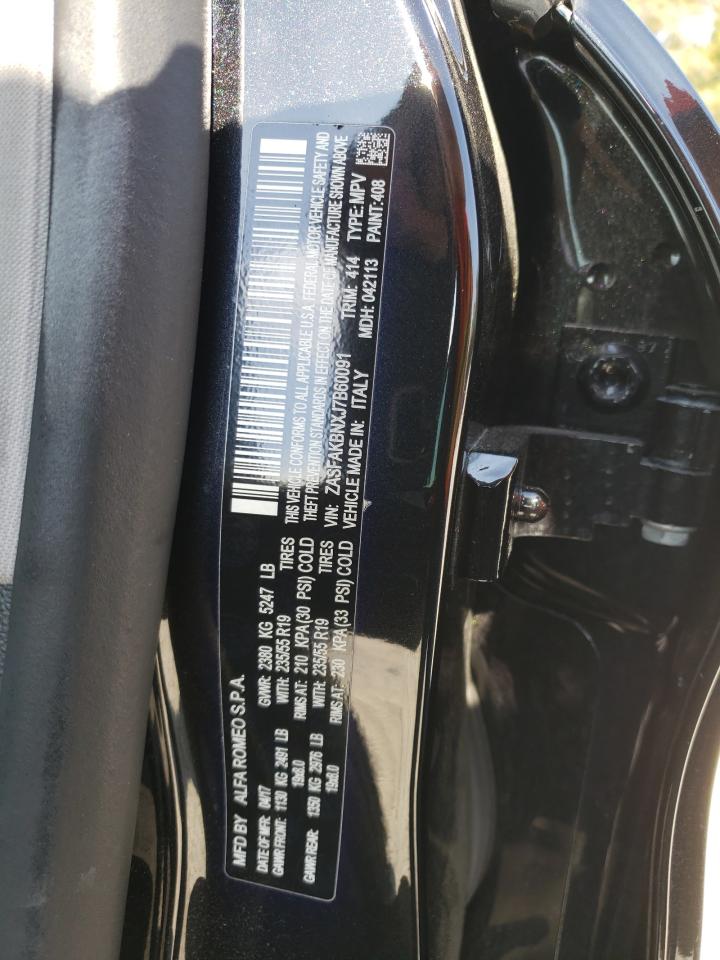 VIN ZASFAKBNXJ7B60091 2018 ALFA ROMEO STELVIO TI