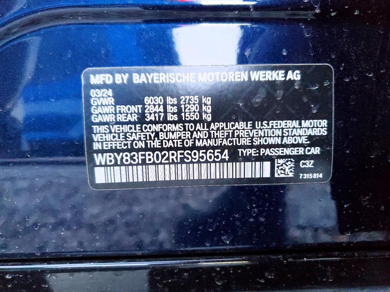 VIN WBY83FB02RFS95654 2024 BMW MOTORRAD I4