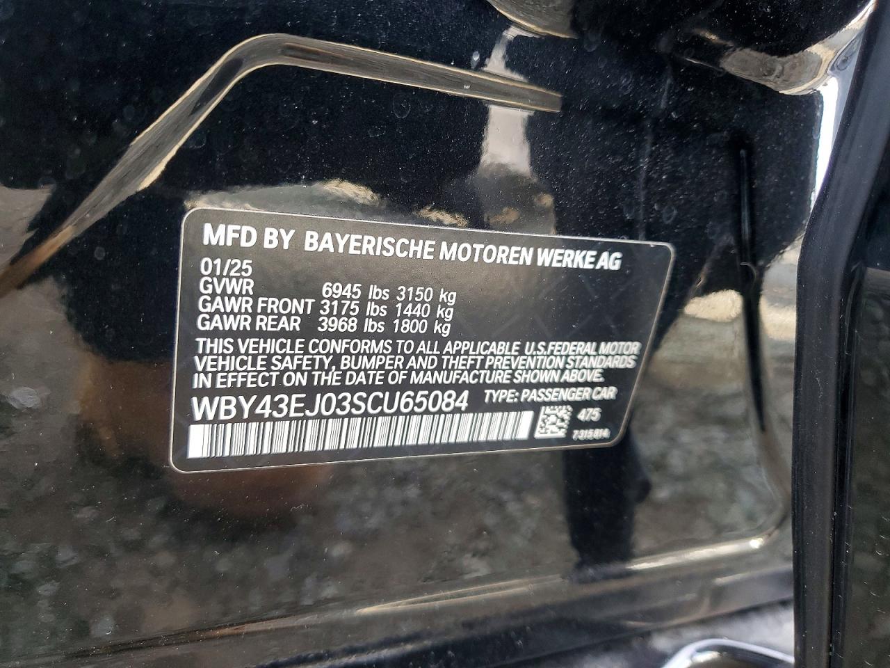 VIN WBY43EJ03SCU65084 2025 BMW I7