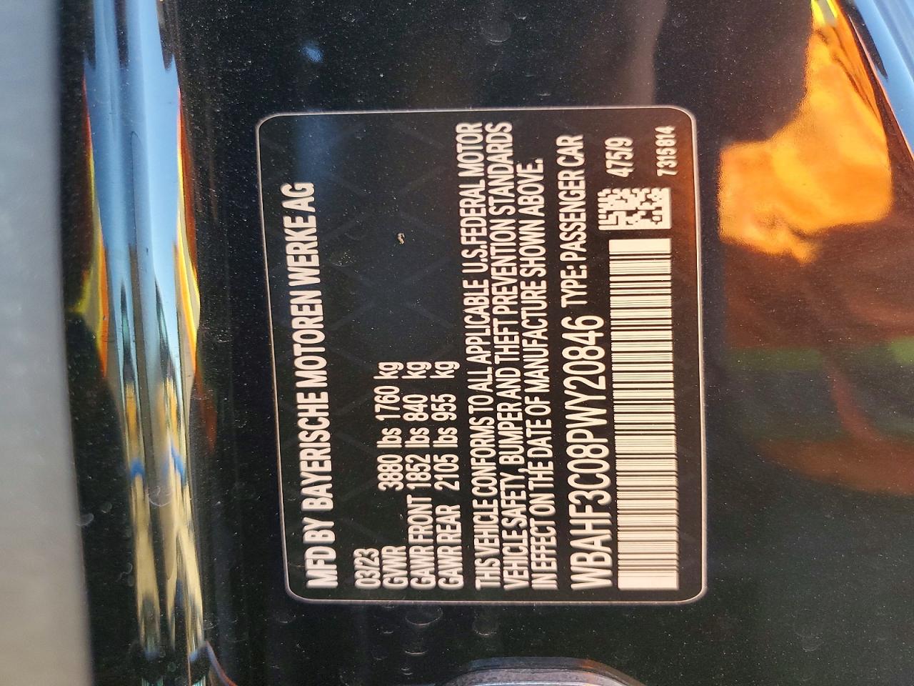 VIN WBAHF3C08PWY20846 2023 BMW Z4