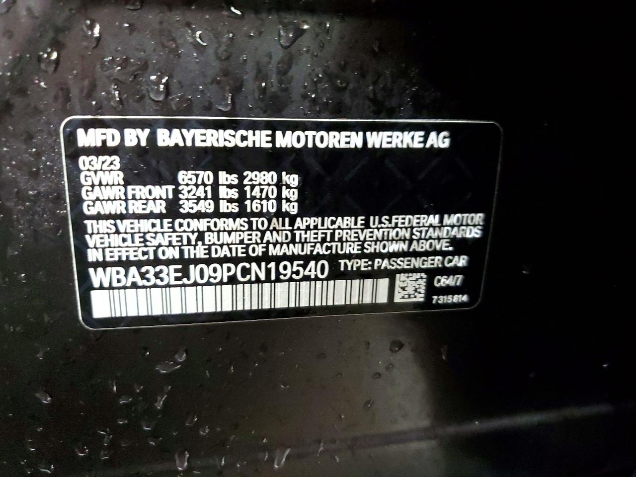 VIN WBA33EJ09PCN19540 2023 BMW 760