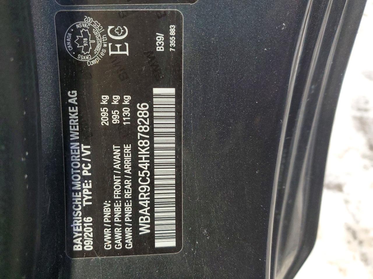 VIN WBA4R9C54HK878286 2017 BMW 430I XDRIVE 2DR AWD