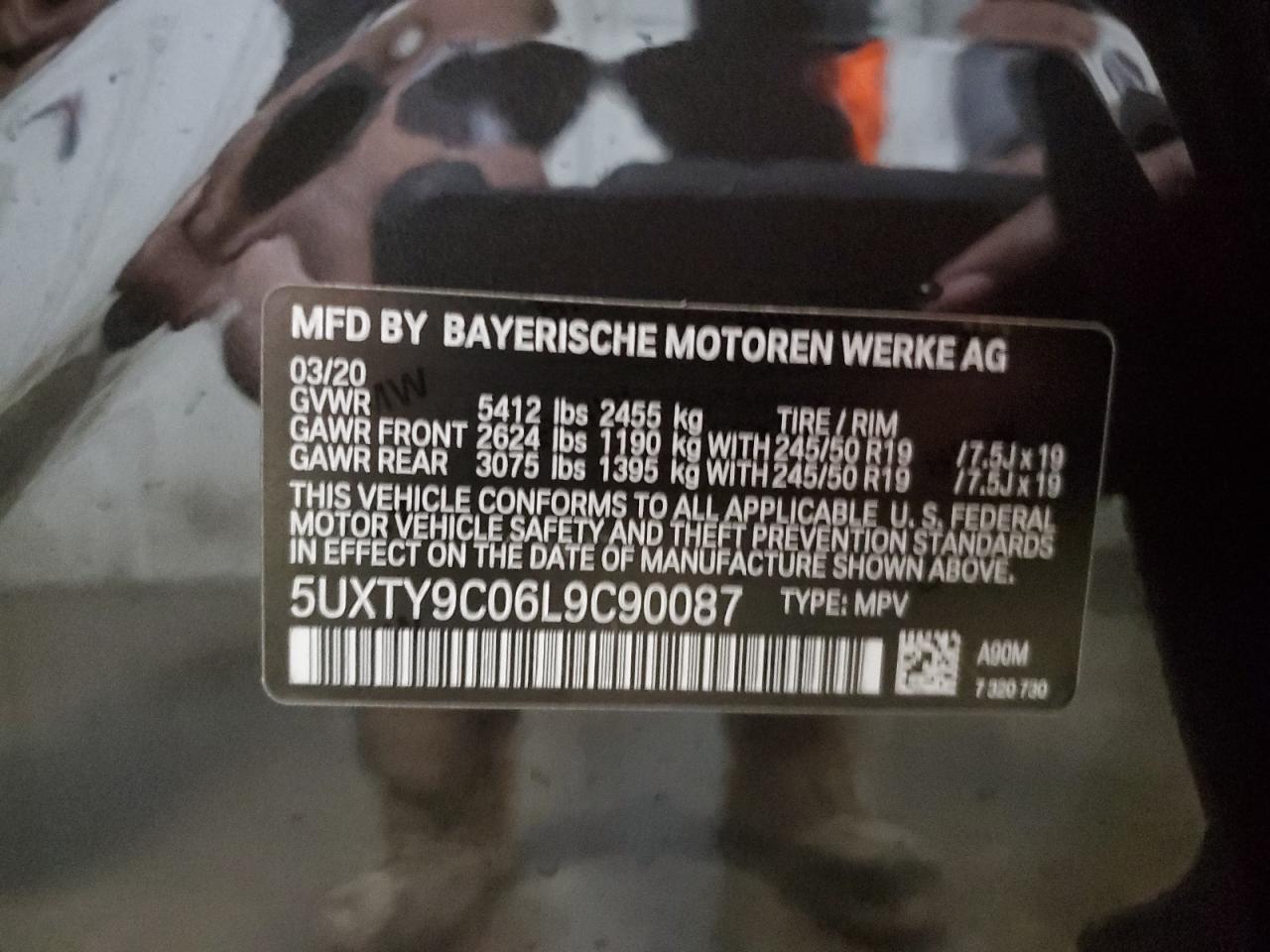 VIN 5UXTY9C06L9C90087 2020 BMW X3 XDRIVEM