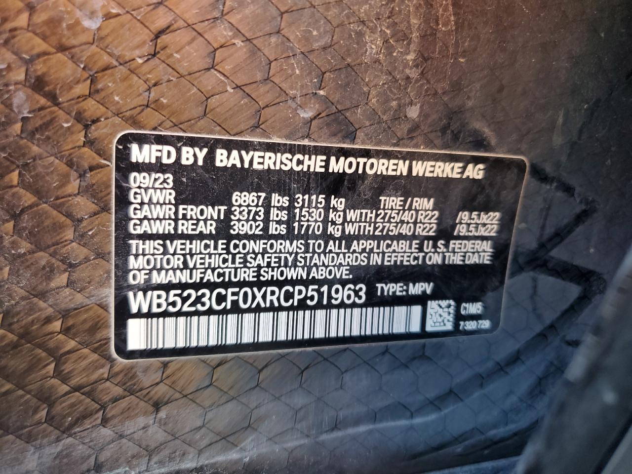 VIN WB523CF0XRCP51963 2024 BMW MOTORRAD IX