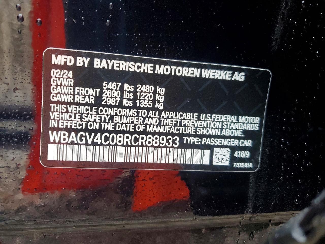 VIN WBAGV4C08RCR88933 2024 BMW MOTORRAD 840XI