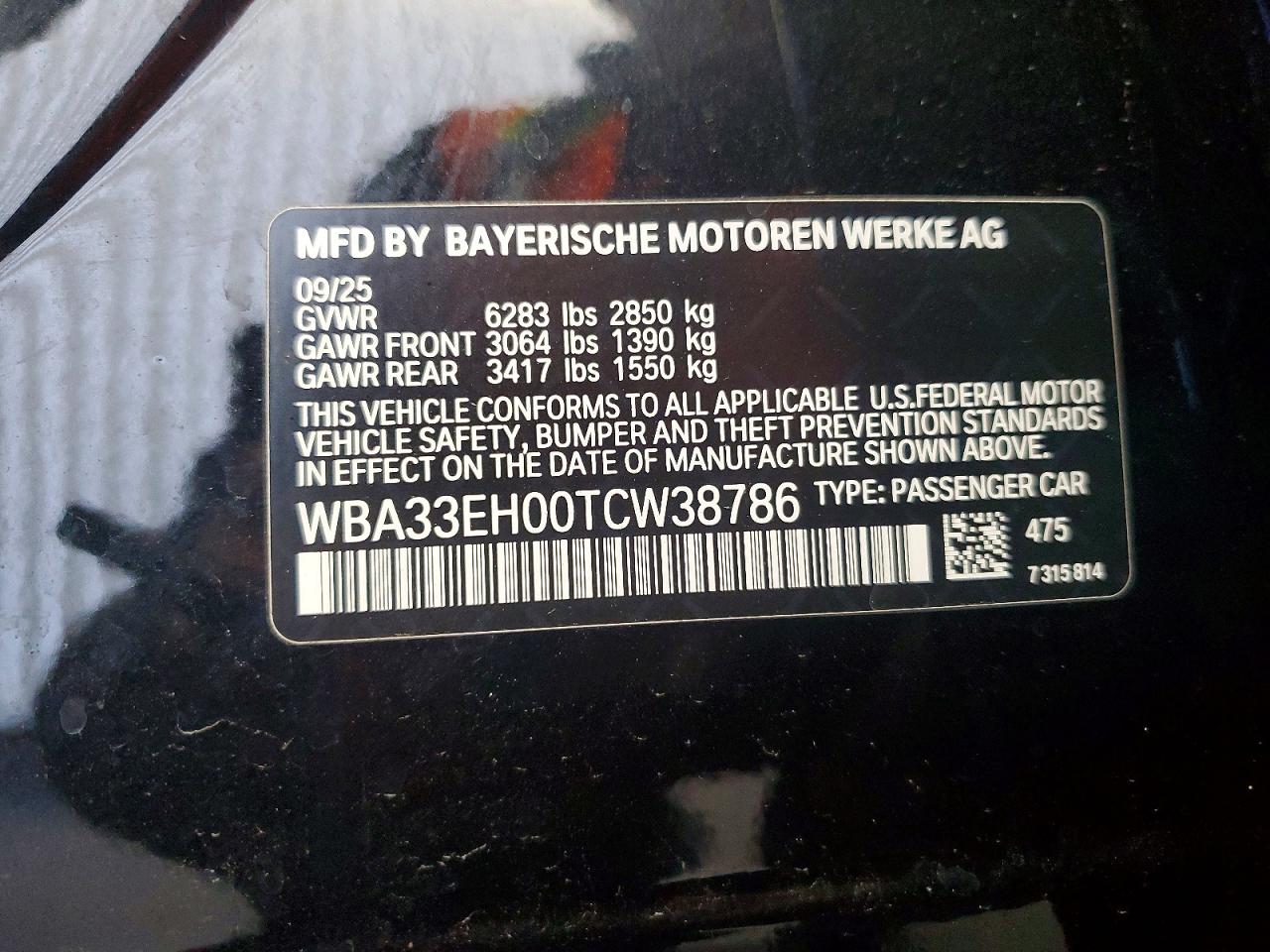 VIN WBA33EH00TCW38786 2026 BMW 740 XI