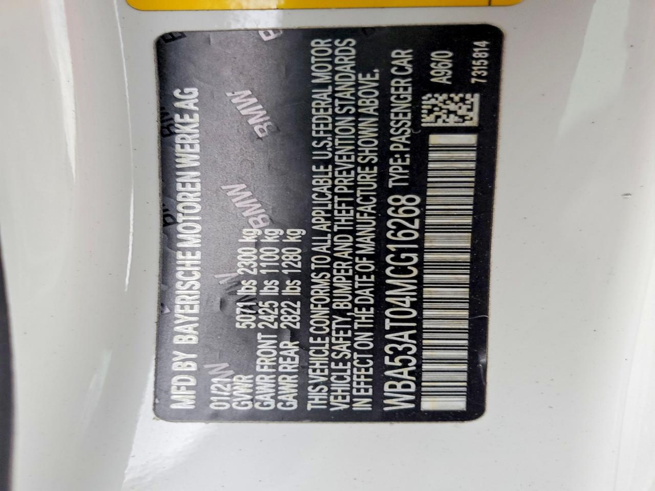 VIN WBA53AT04MCG16268 2021 BMW M440I