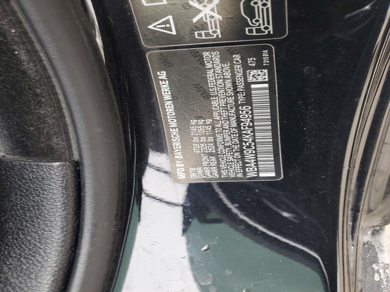 VIN WBA4W9C54KAF94956 2019 BMW 440XI