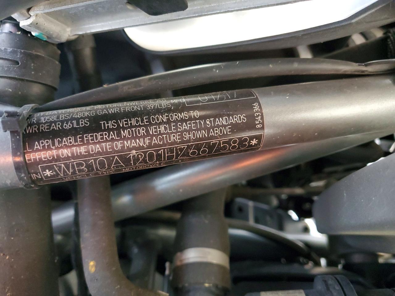 VIN WB10A1201HZ667583 2017 BMW R1200