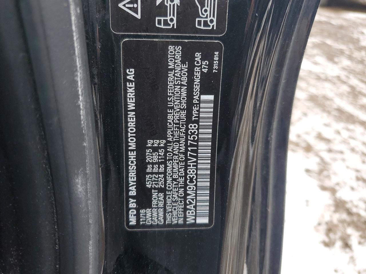 VIN WBA2M9C38HV717538 2017 BMW MOTORRAD 230XI