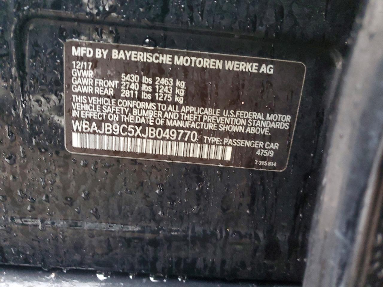 VIN WBAJB9C5XJB049770 2018 BMW MOTORRAD 230XI
