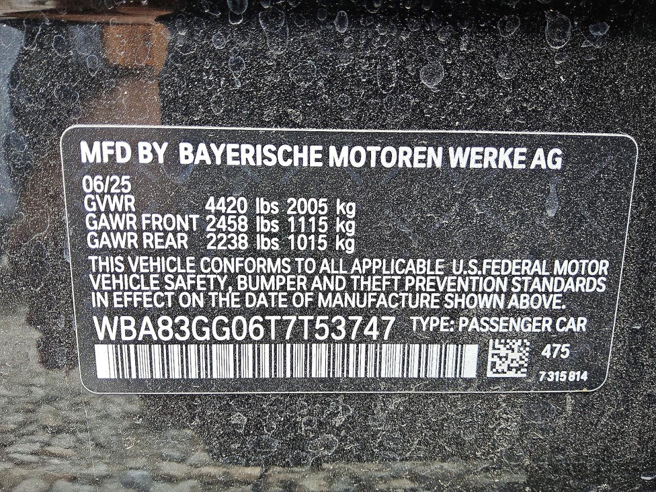 VIN WBA83GG06T7T53747 2026 BMW 228