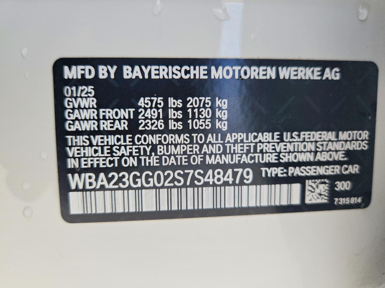 VIN WBA23GG02S7S48479 2025 BMW MOTORRAD 228XI
