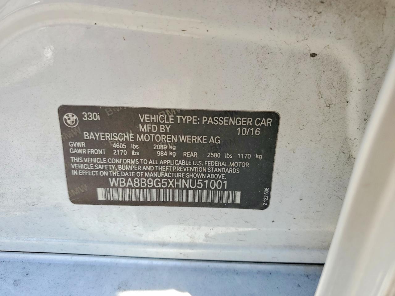 VIN WBA8B9G5XHNU51001 2017 BMW MOTORRAD 330