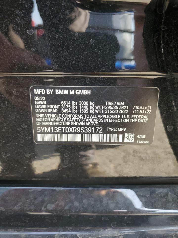 VIN 5YM13ET0XR9S39172 2024 BMW X5 M COMPE