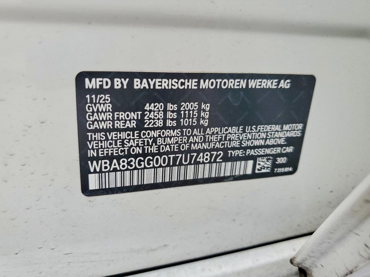 VIN WBA83GG00T7U74872 2026 BMW 228