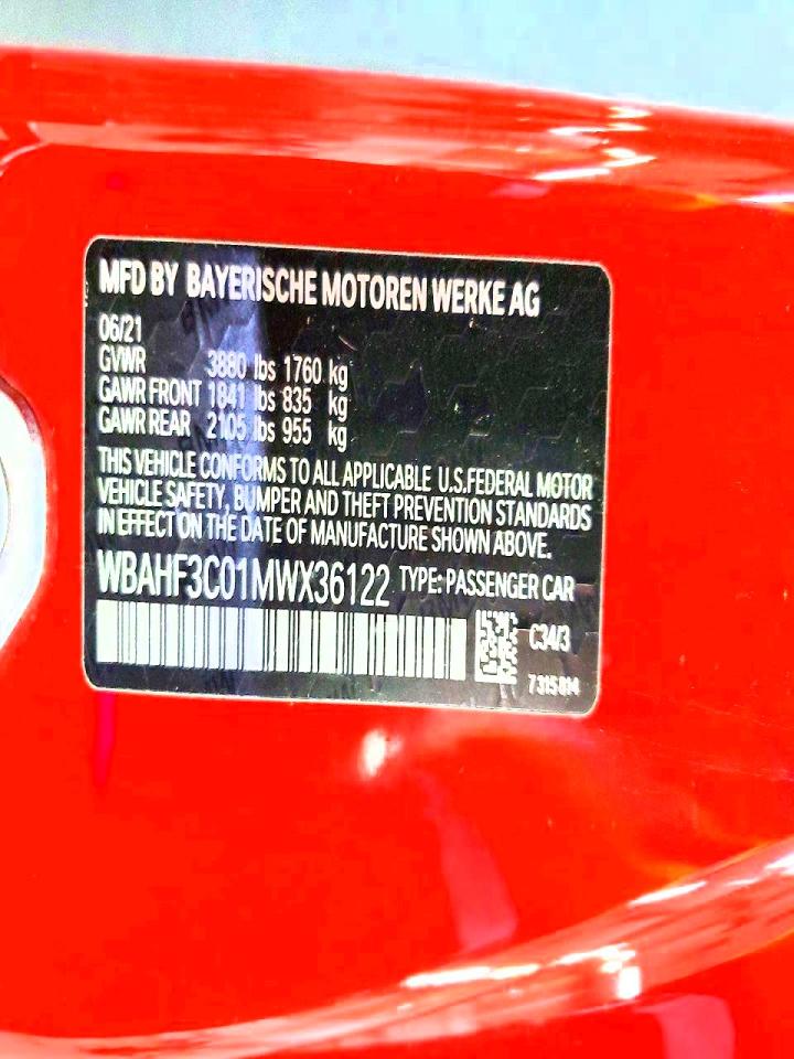 VIN WBAHF3C01MWX36122 2021 BMW Z4