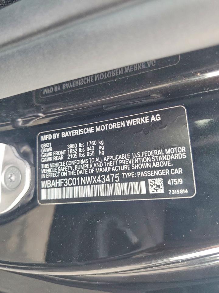 VIN WBAHF3C01NWX43475 2022 BMW Z4