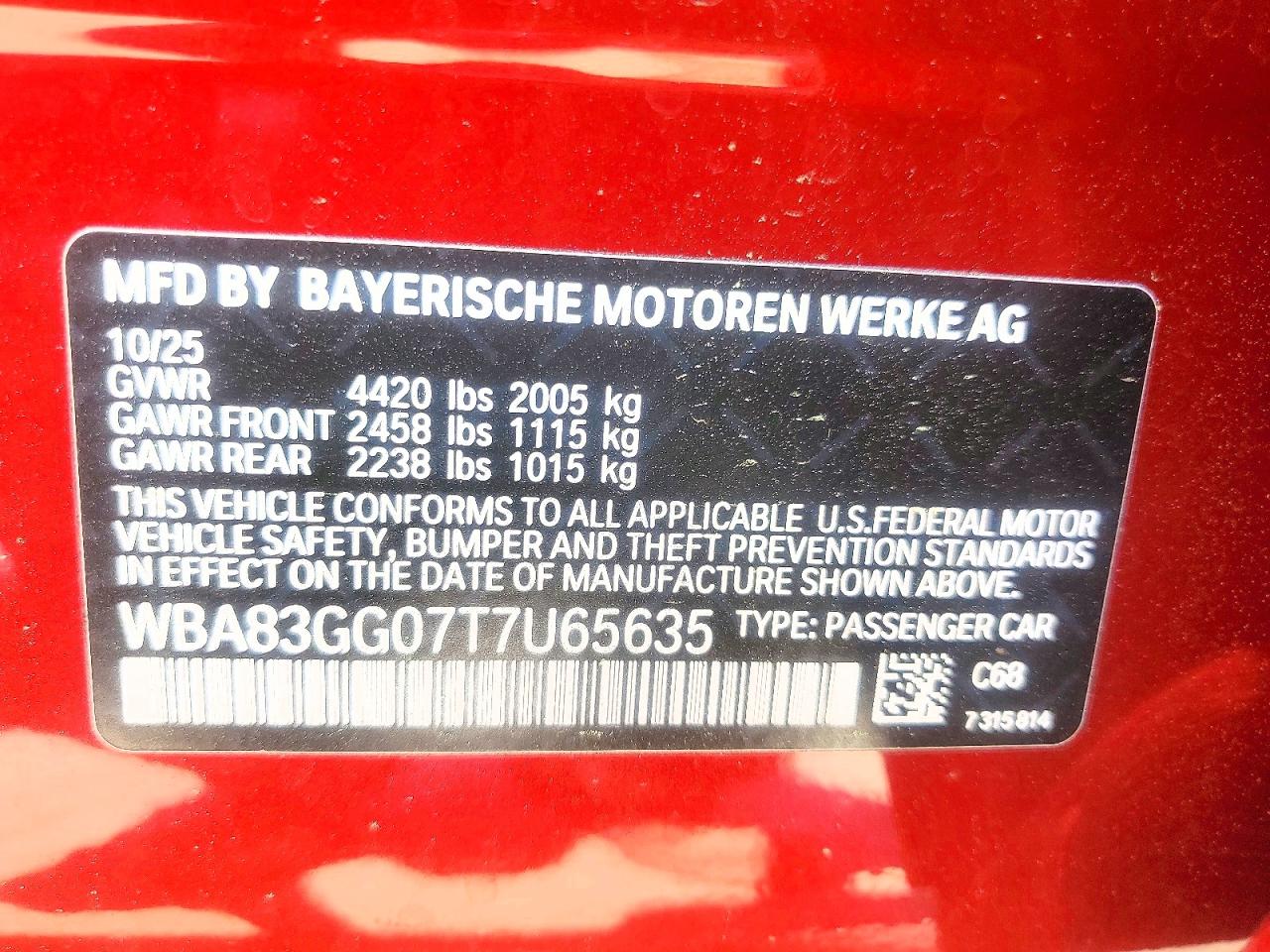 VIN WBA83GG07T7U65635 2026 BMW 228