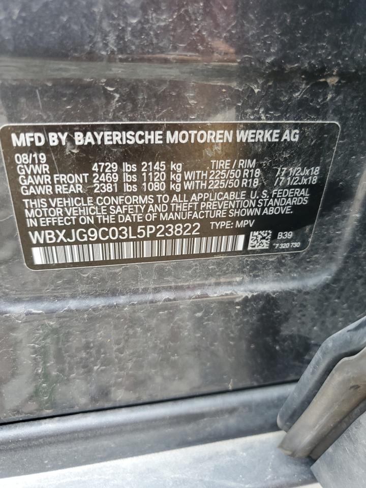 VIN WBXJG9C03L5P23822 2020 BMW X1