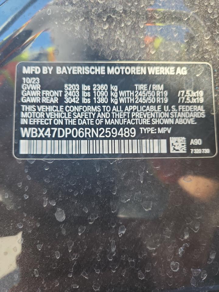 VIN WBX47DP06RN259489 2024 BMW X3 SDRIVE3