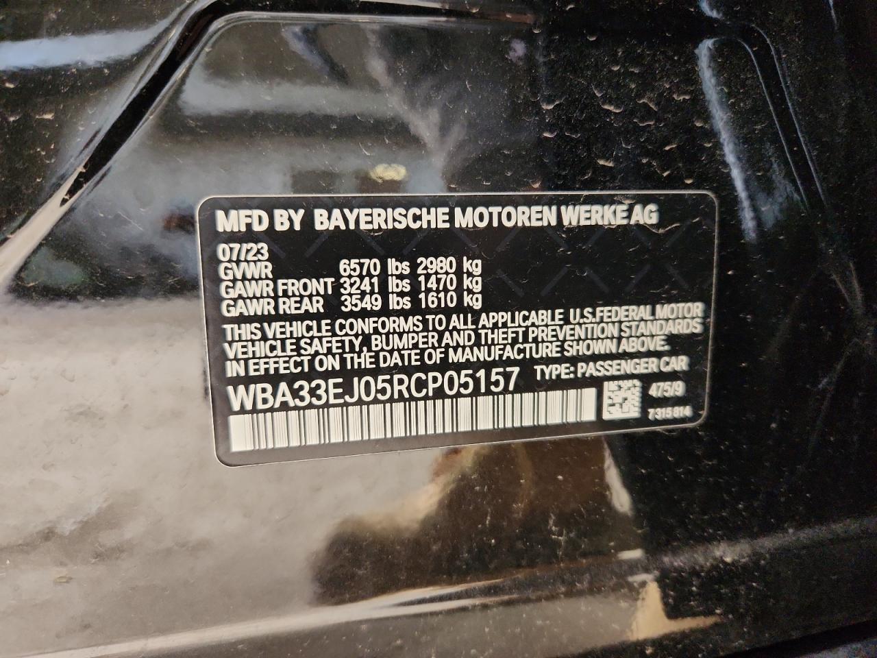 VIN WBA33EJ05RCP05157 2024 BMW 760 XI