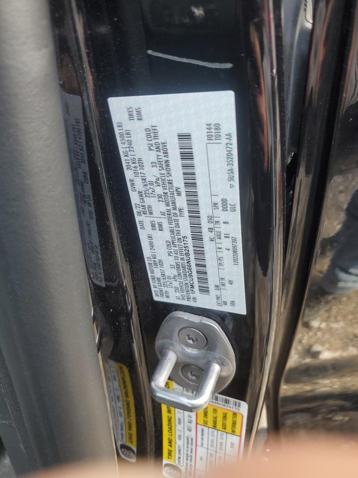 VIN 1FMCU9G66NUB25175 2022 FORD ESCAPE SE