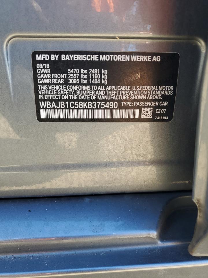 VIN WBAJB1C58KB375490 2019 BMW 530XE