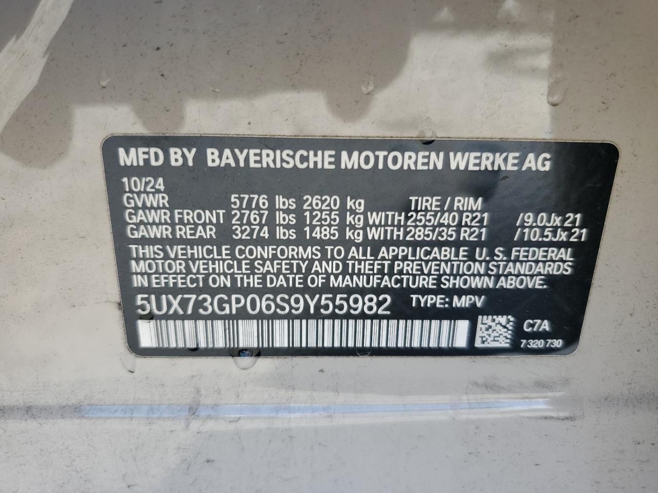 VIN 5UX73GP06S9Y55982 2025 BMW X3 M50