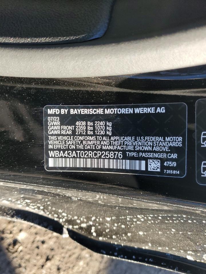 VIN WBA43AT02RCP25876 2024 BMW 430XI