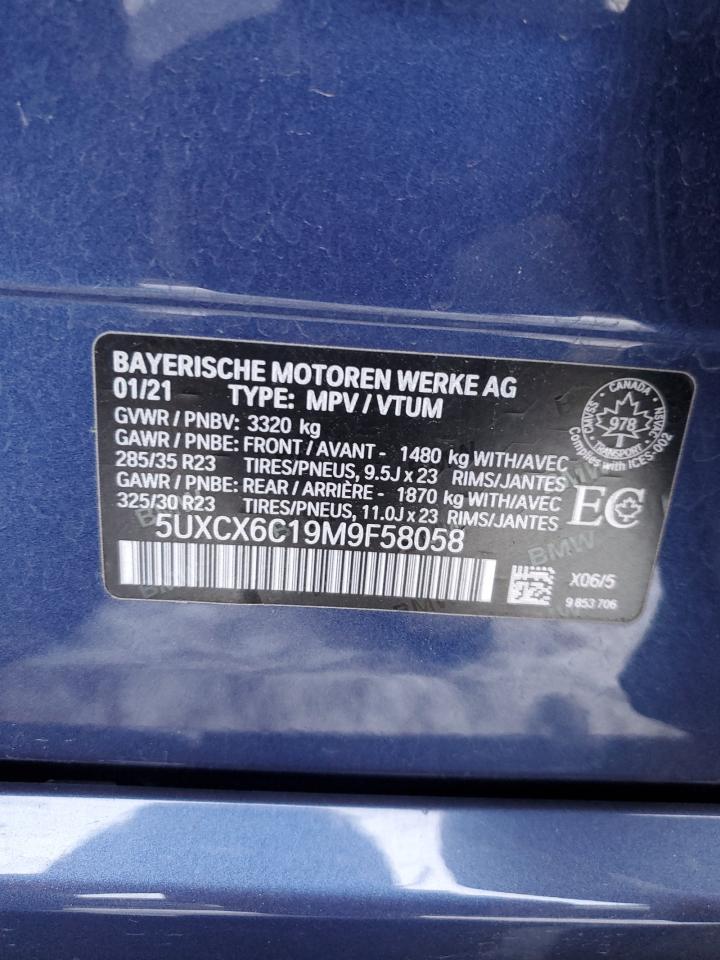 VIN 5UXCX6C19M9F58058 2021 BMW X7 ALPINA